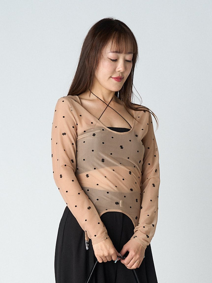 LILY BROWN Lingerie「【LILY BROWN Lingerie】シアーフロッキートップス&times;バンドゥセット」|Tシャツ・カットソー|
