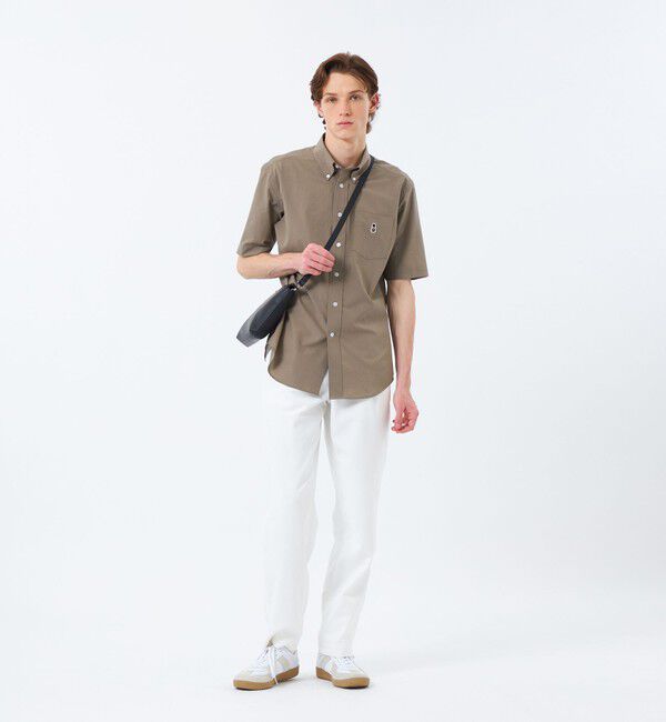 MACKINTOSH PHILOSOPHY「BUCKINGHAM BEAR 半袖ボタンダウンシャツ COOLDOTSミニリップストップ」|シャツ・ブラウス|