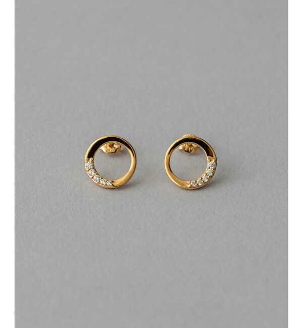 ete「ビジュー サークル ピアス」|ピアス|イエローゴールド