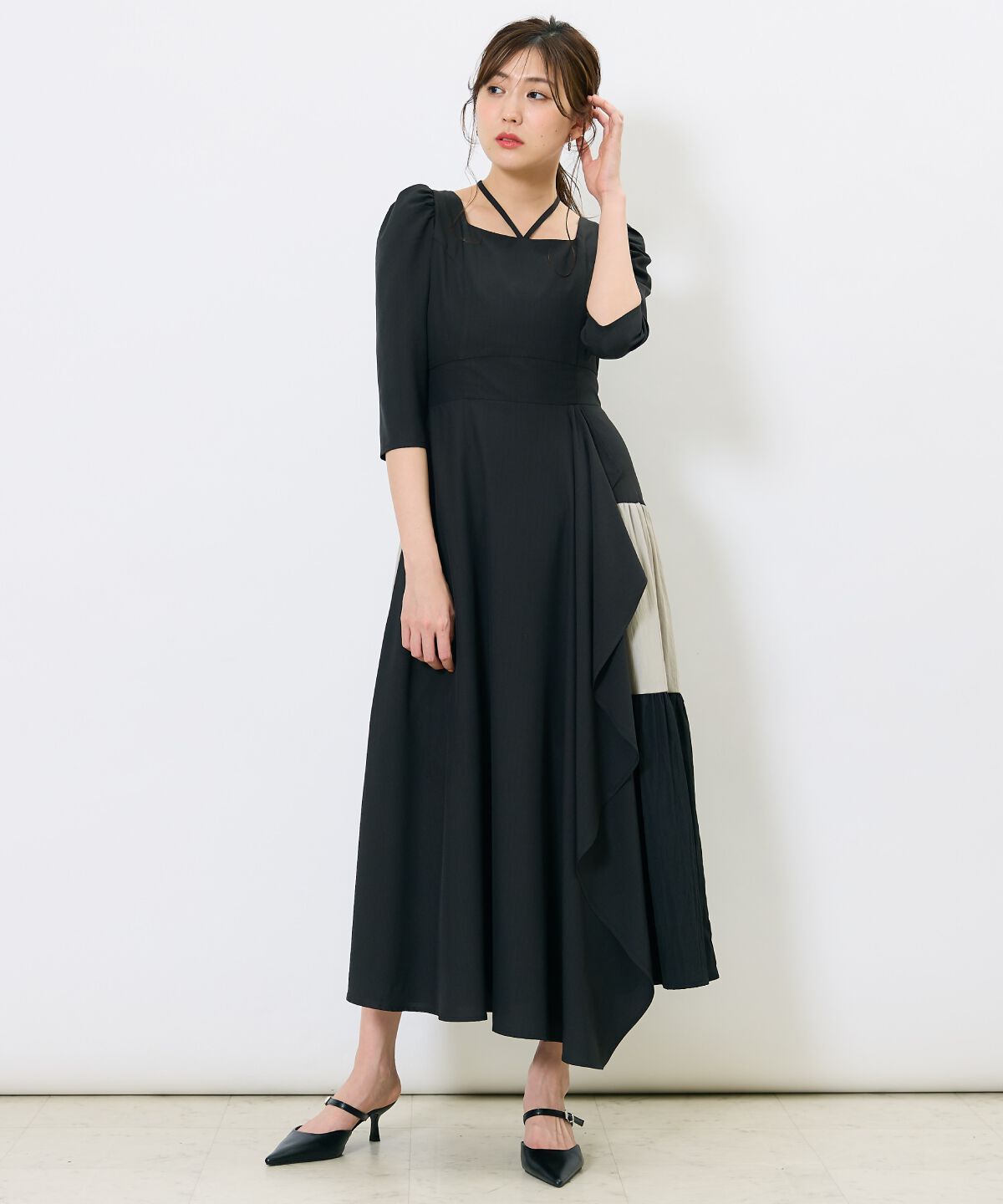 アンドクチュール「アシメラッフルティアードワンピース」|ワンピース|