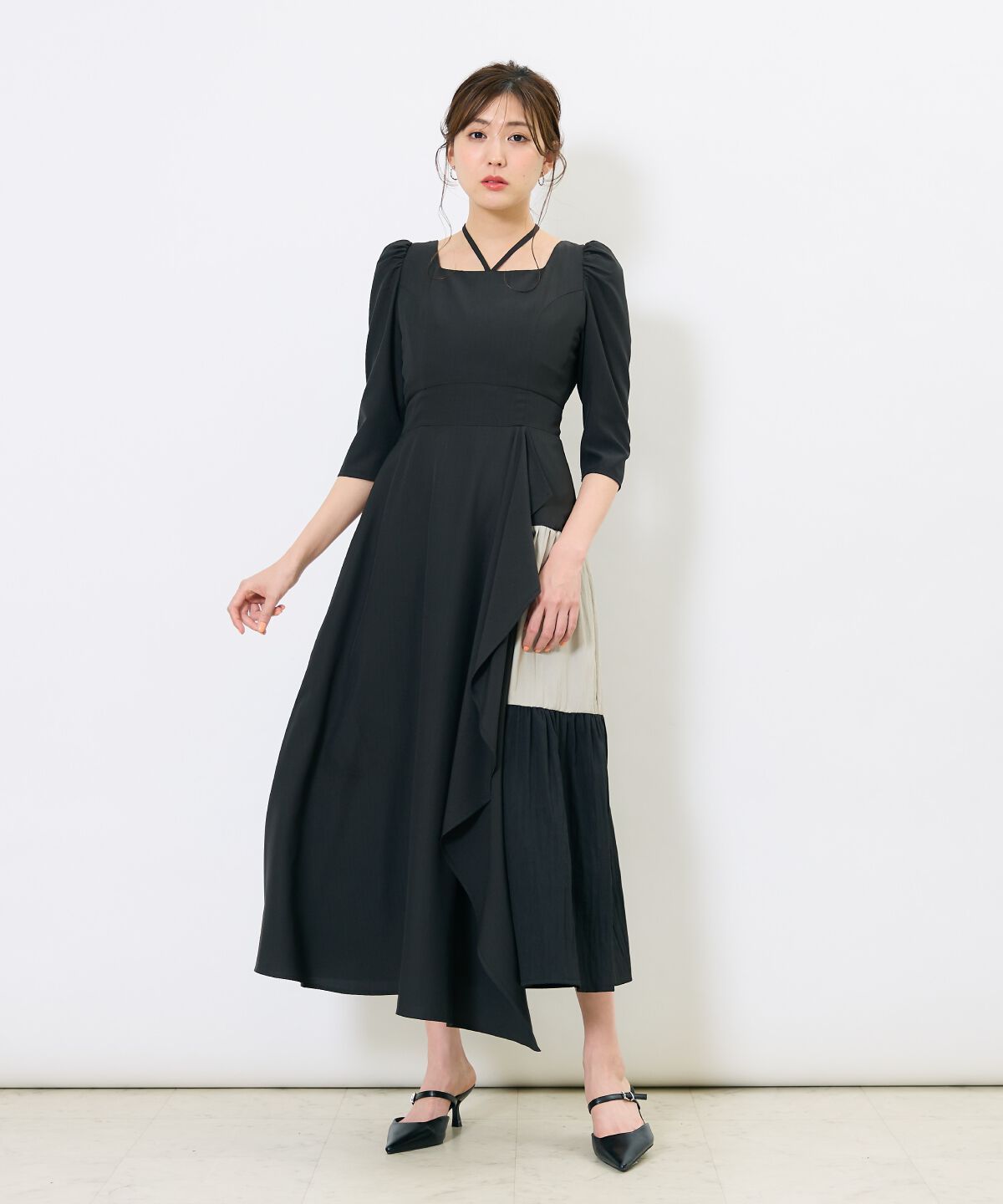 アンドクチュール「アシメラッフルティアードワンピース」|ワンピース|