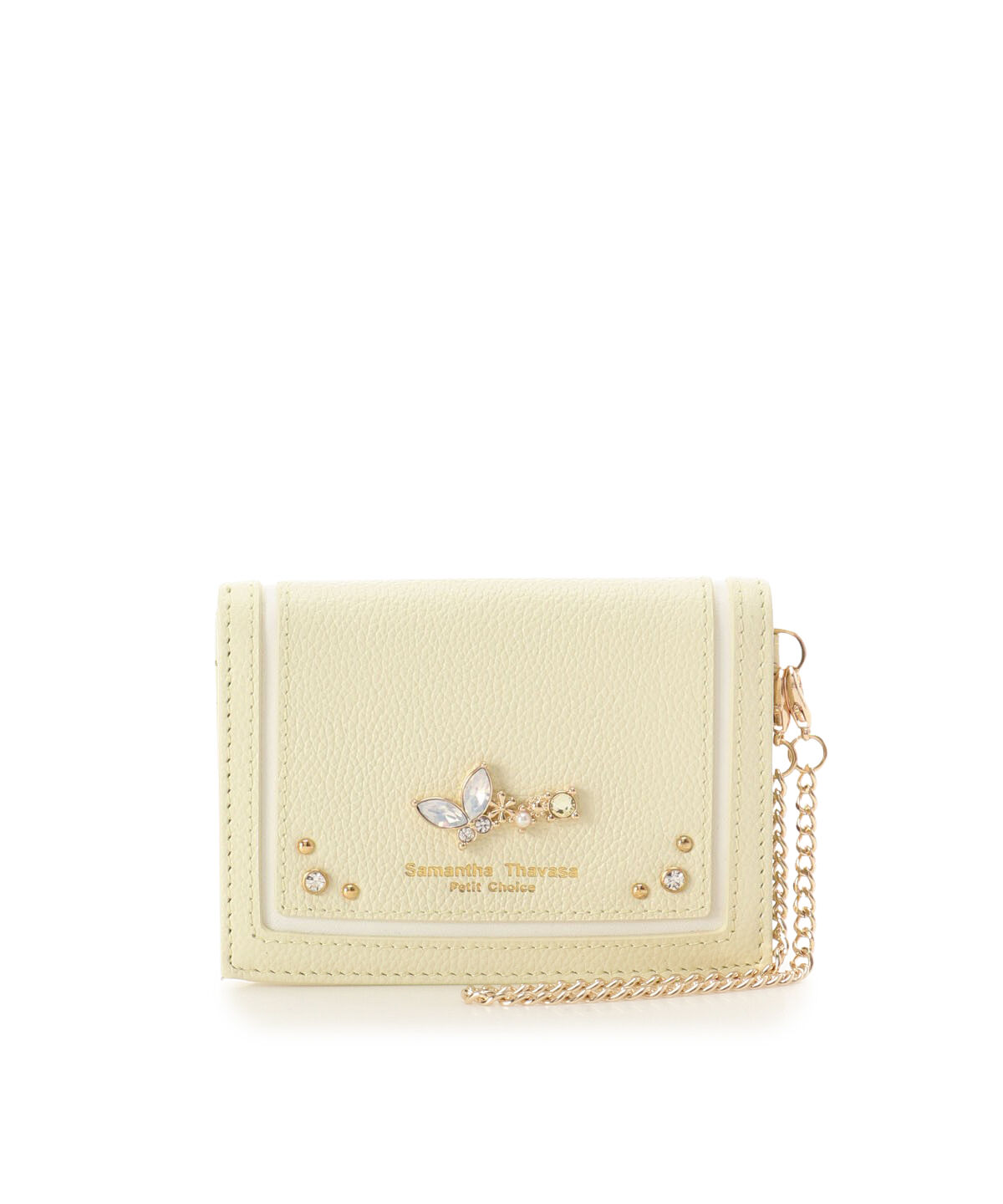 Samantha Thavasa Petit Choice「バタフライビジュー パスケース」|定期入れ|ﾍﾟｰﾙｲｴﾛｰ