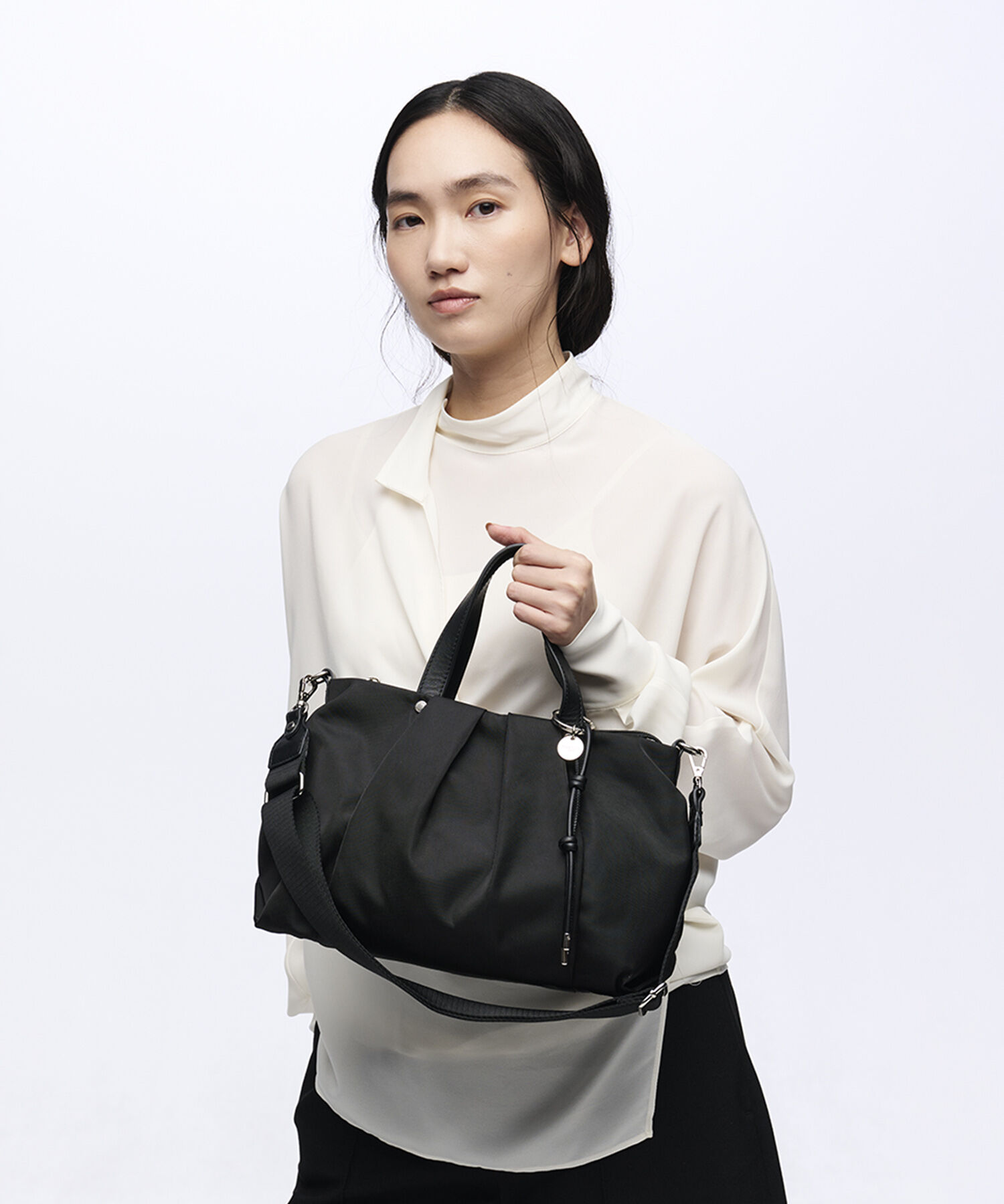 TOPKAPI TREASURE「【TREASURE TOPKAPI】Lien リヤン タックシルエット 2WAY ミニ  トートバッグ  / 軽量」|ショルダー・メッセンジャー|