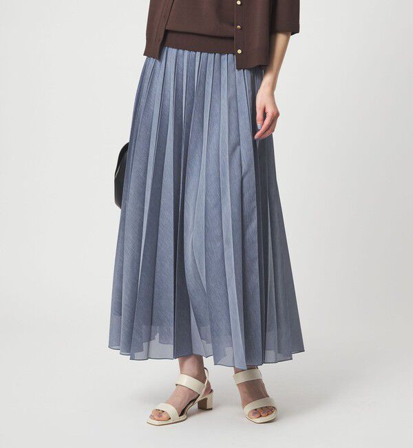 UNITED ARROWS green label relaxing「アキハ プリーツ スカート」|フレア|COBALT