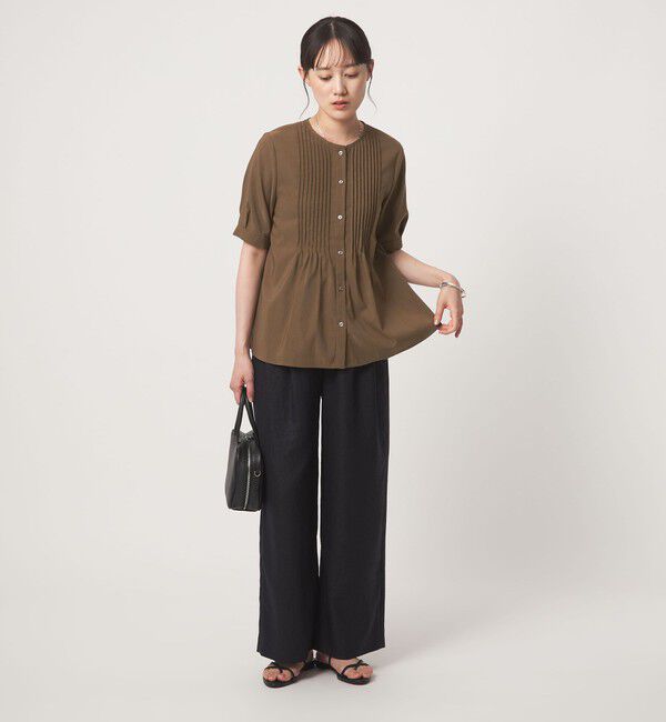 UNITED ARROWS green label relaxing「ピンタック 5分袖 ブラウス」|シャツ・ブラウス|