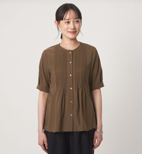 UNITED ARROWS green label relaxing「ピンタック 5分袖 ブラウス」|シャツ・ブラウス|