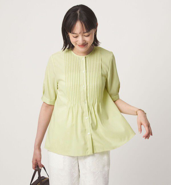 UNITED ARROWS green label relaxing「ピンタック 5分袖 ブラウス」|シャツ・ブラウス|LIME
