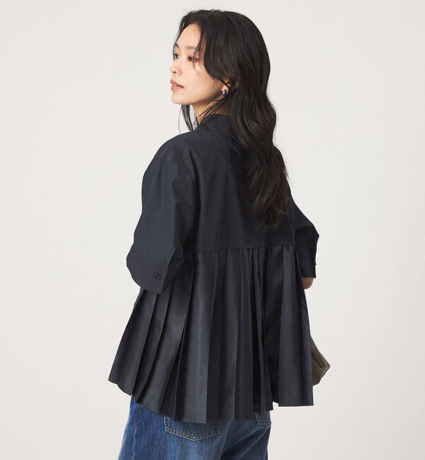 UNITED ARROWS green label relaxing「プリーツ ドッキング ショートスリーブ シャツ」|シャツ・ブラウス|
