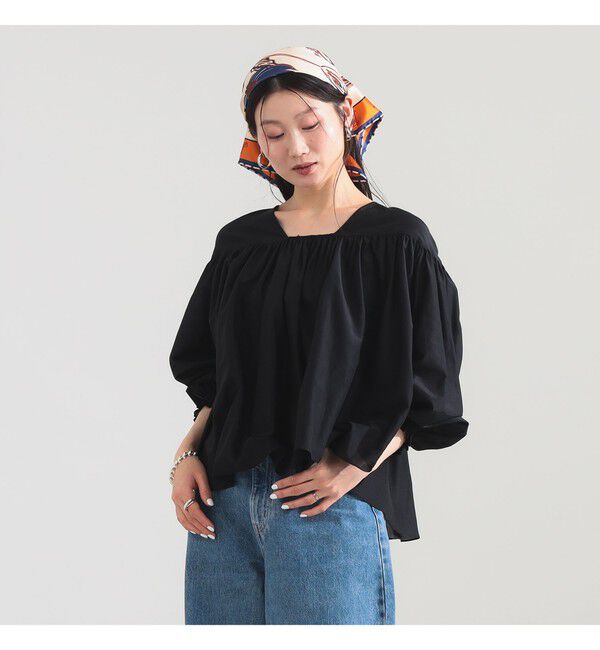 Demi-Luxe BEAMS 「コットンシルク 2WAY ブラウス」|シャツ・ブラウス|BLACK