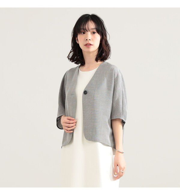 Demi-Luxe BEAMS 「ツイード メッシュ タック ジャケット」|ダッフルコート|GREY_MIX