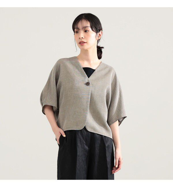 Demi-Luxe BEAMS 「ツイード メッシュ タック ジャケット」|ダッフルコート|BEIGE_MIX