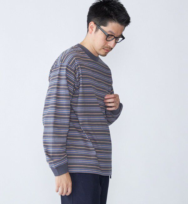 SHIPS「【SHIPS別注】AIRTOWNE: マルチ ボーダー ロングスリーブ Tシャツ」|Tシャツ・カットソー|