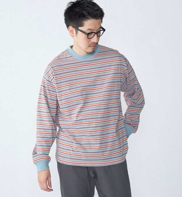 SHIPS「【SHIPS別注】AIRTOWNE: マルチ ボーダー ロングスリーブ Tシャツ」|Tシャツ・カットソー|