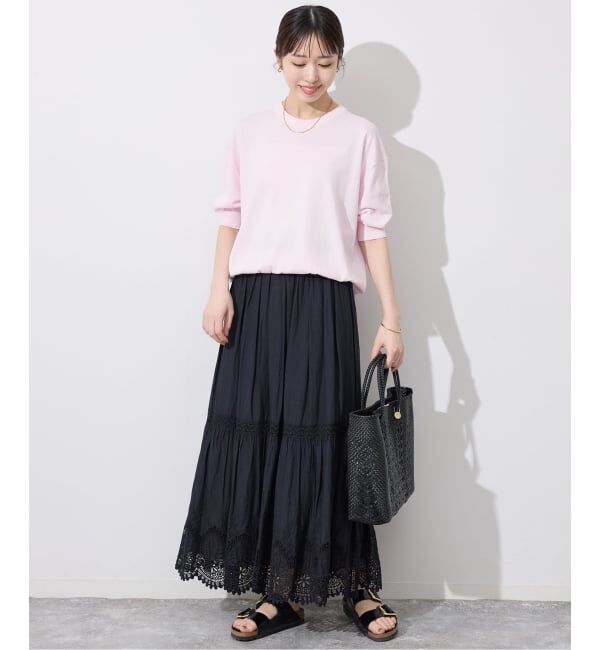 SLOBE IENA「《WEB限定/追加/シリーズあり》コットンキュプラハーフスリーブプルオーバー」|ニット・セーター|