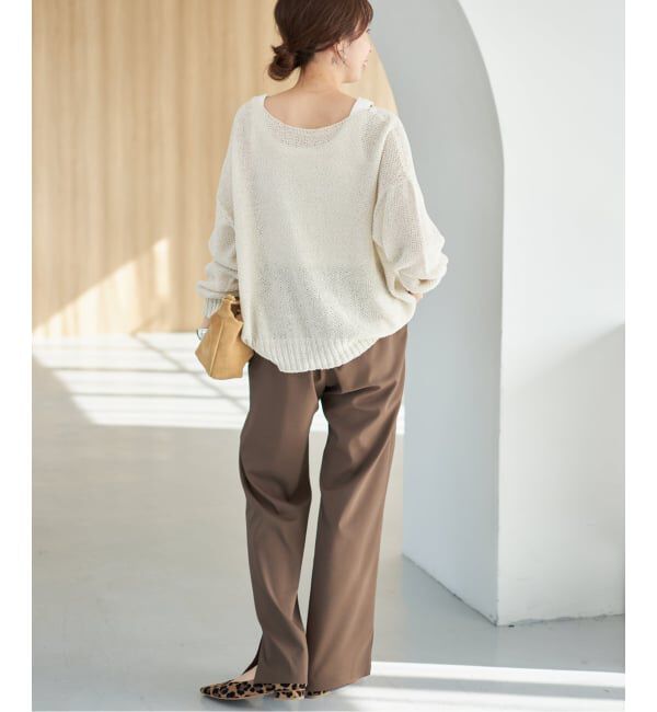 Spick and Span「《WEB限定カラー有り / 追加》ペーパーヤーン2WAYルーズプルオーバー」|ニット・セーター|
