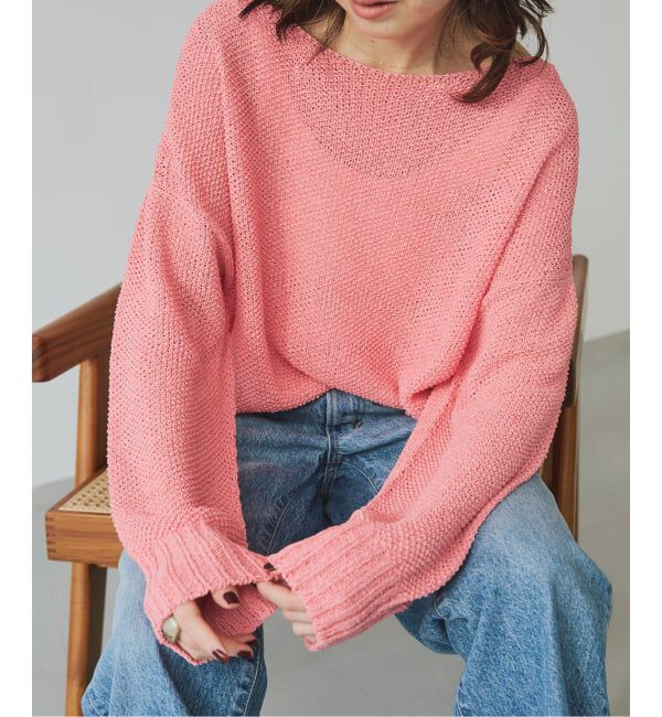 Spick and Span「《WEB限定カラー有り / 追加》ペーパーヤーン2WAYルーズプルオーバー」|ニット・セーター|ピンク