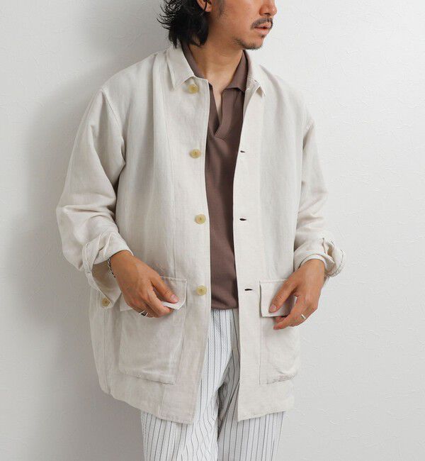 NOLLEY'S goodman「Li/R リネンレーヨン シャツブルゾン 26SS」|ブルゾン・スタジャン|オフホワイト