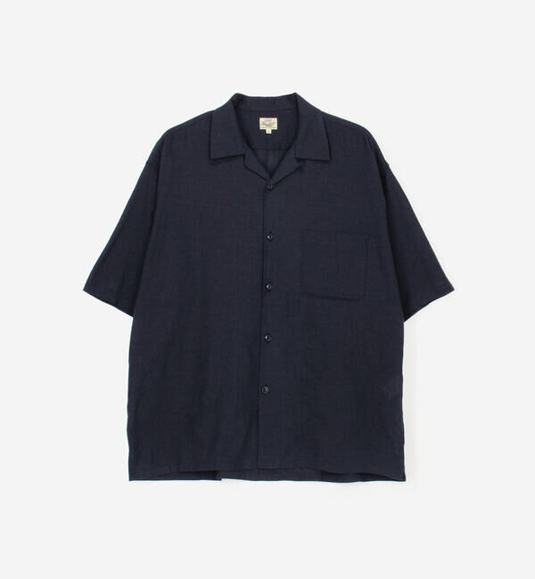  「gold | コットンシャンブレー 半袖オープンカラーシャツ MEN」|シャツ・ブラウス|NAVY