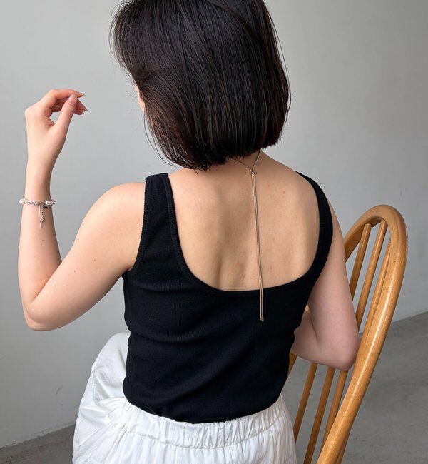  「【バックオープン】カップ付アメスリタンク」|キャミソール|
