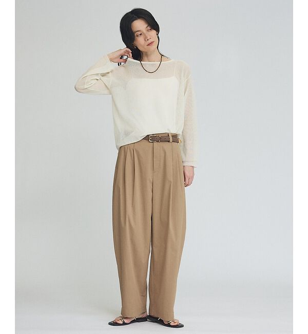 qualite「【接触冷感】タイプライター タックバレルパンツ」|その他|
