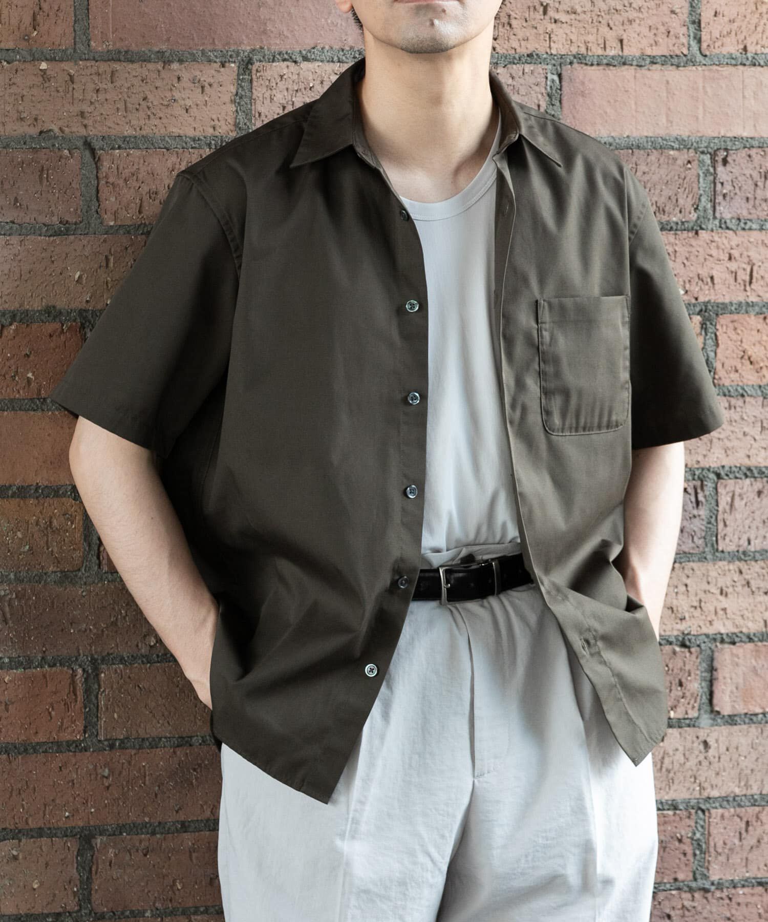 URBAN RESEARCH ROSSO「『XLサイズあり』『防シワ/防臭』アーバンリラックスブロード半袖シャツ」|シャツ・ブラウス|カーキ