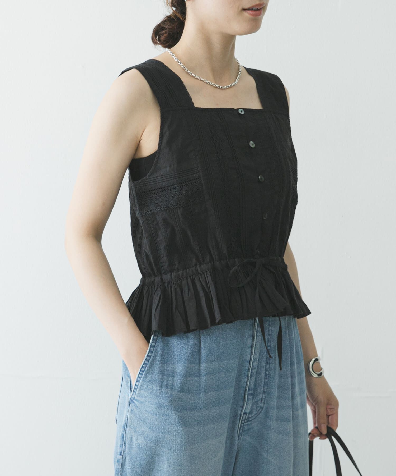 URBAN RESEARCH「インドピンタックレースブラウス」|シャツ・ブラウス|