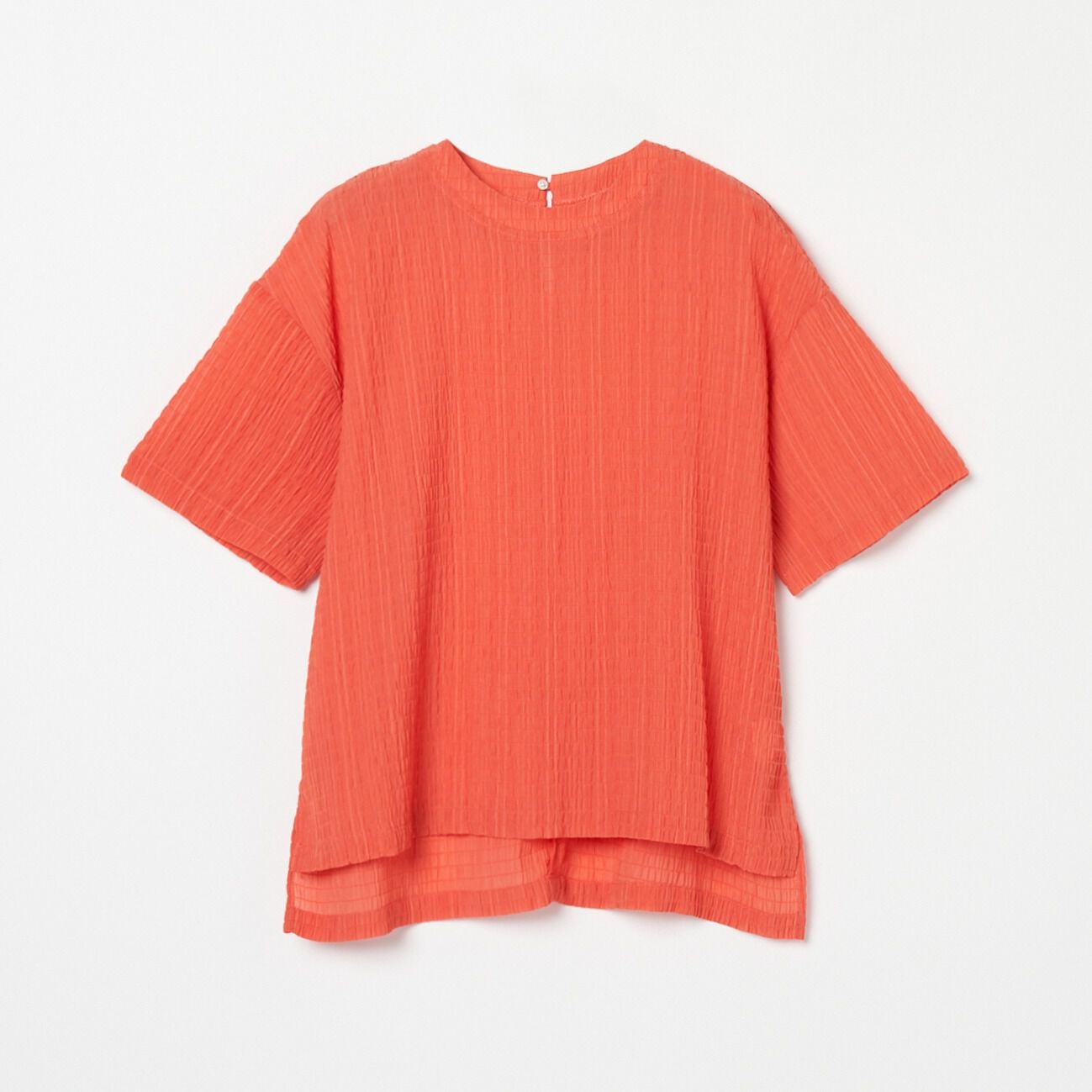 HELIOPOLE「HELIOPOLE SEERSUCKER TEE BLOUSE」|シャツ・ブラウス|オレンジ