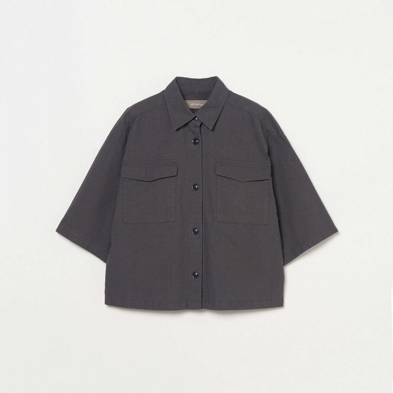 HELIOPOLE「HELIOPOLE WASHED HALF SLEEVE SHIRT」|シャツ・ブラウス|チャコールグレー