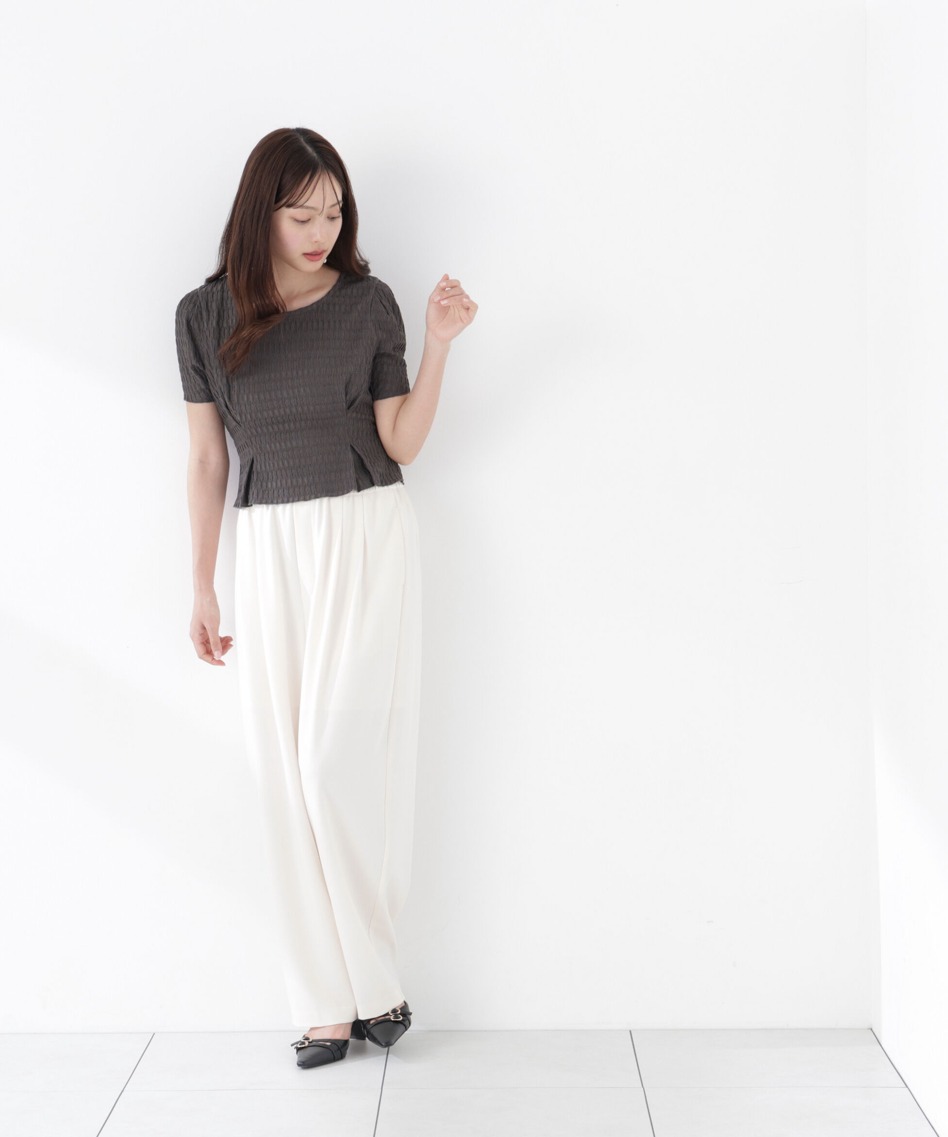 PROPORTION BODY DRESSING「ウエストタックカットトップス」|Tシャツ・カットソー|