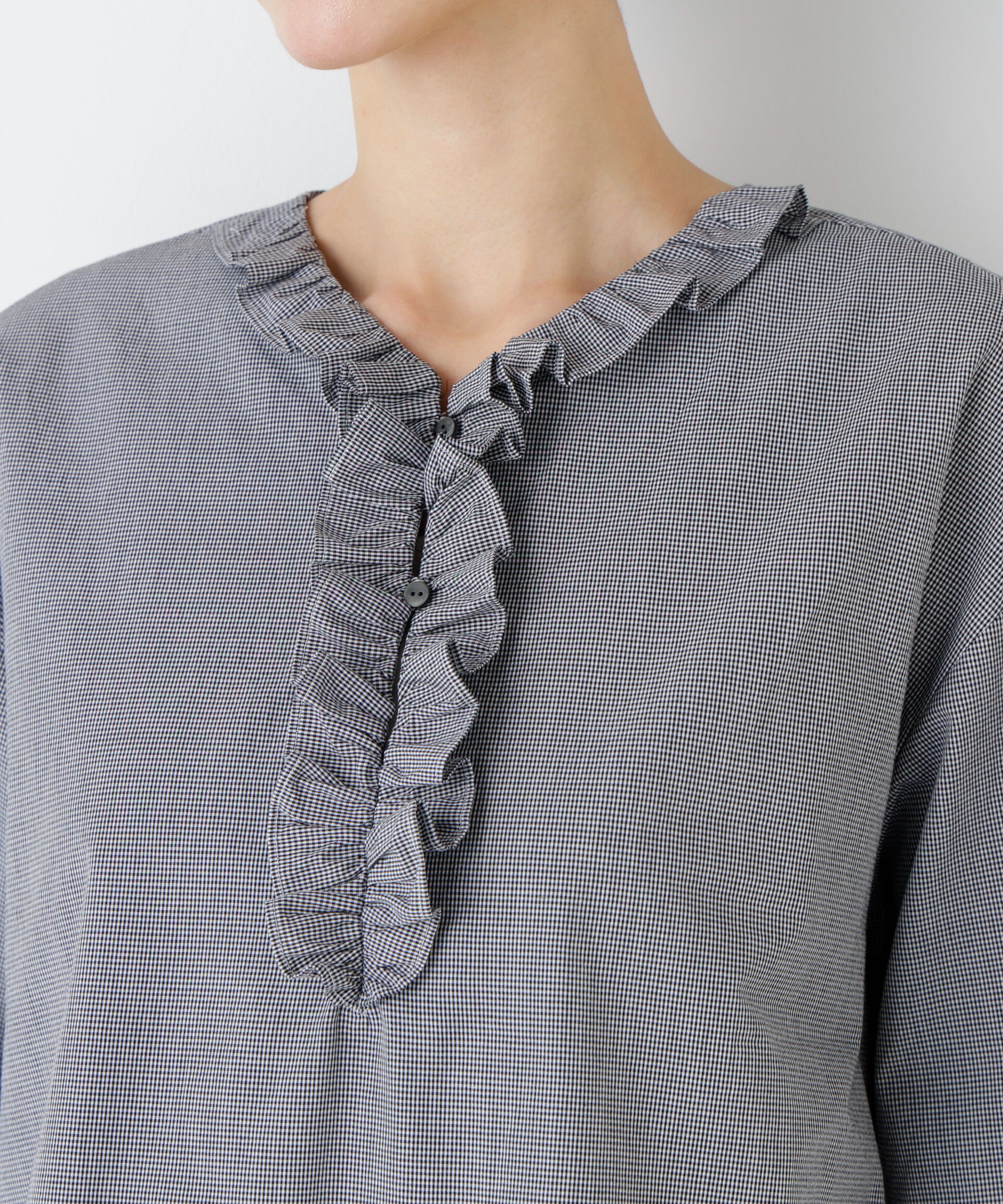  「ウォッシュドタイプライターフリルブラウス」|シャツ・ブラウス|