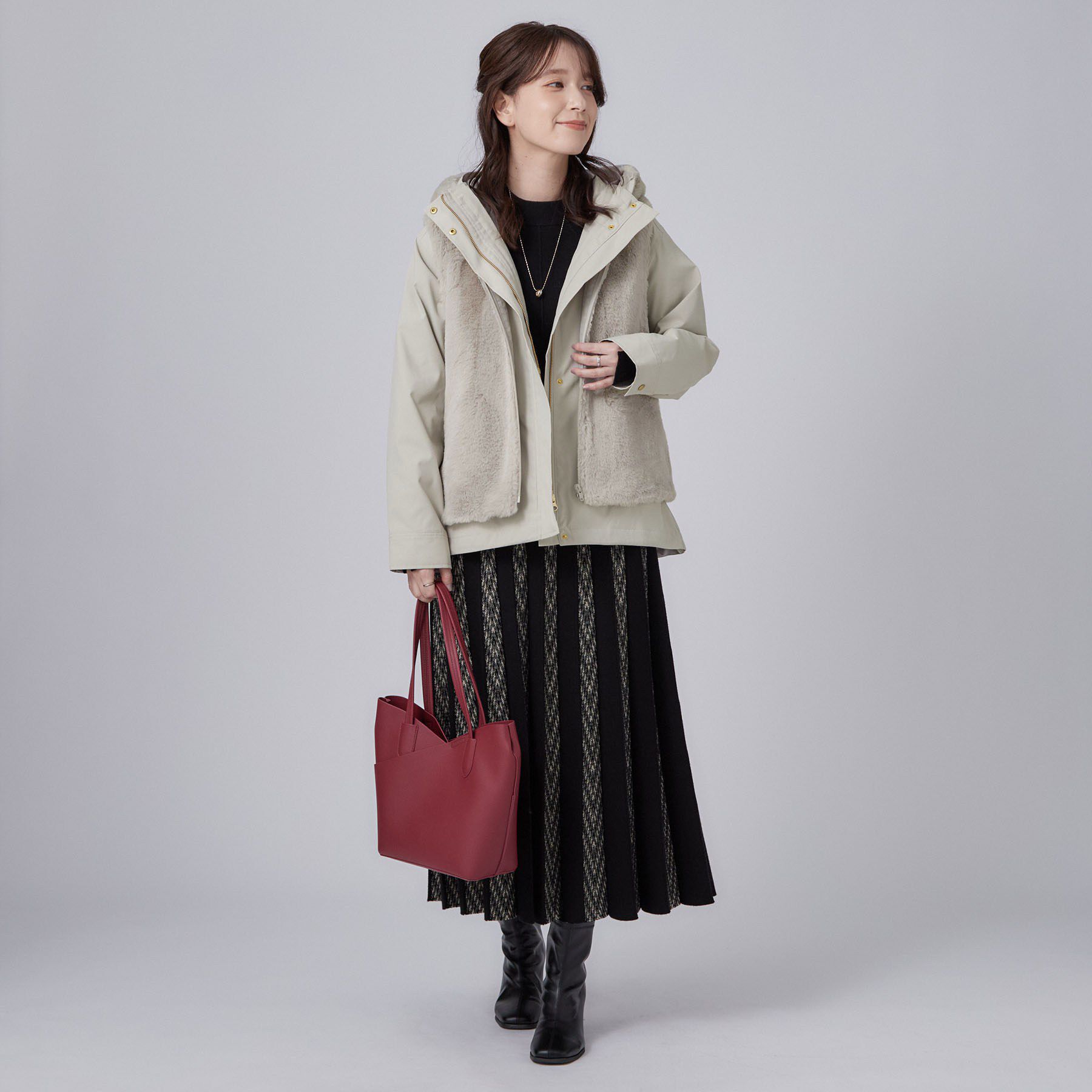 SHOO･LA･RUE「【洗濯機可/撥水/マルチWAY】ファーライナー付き 毎日の欲張りマンパ」|ブルゾン・スタジャン|