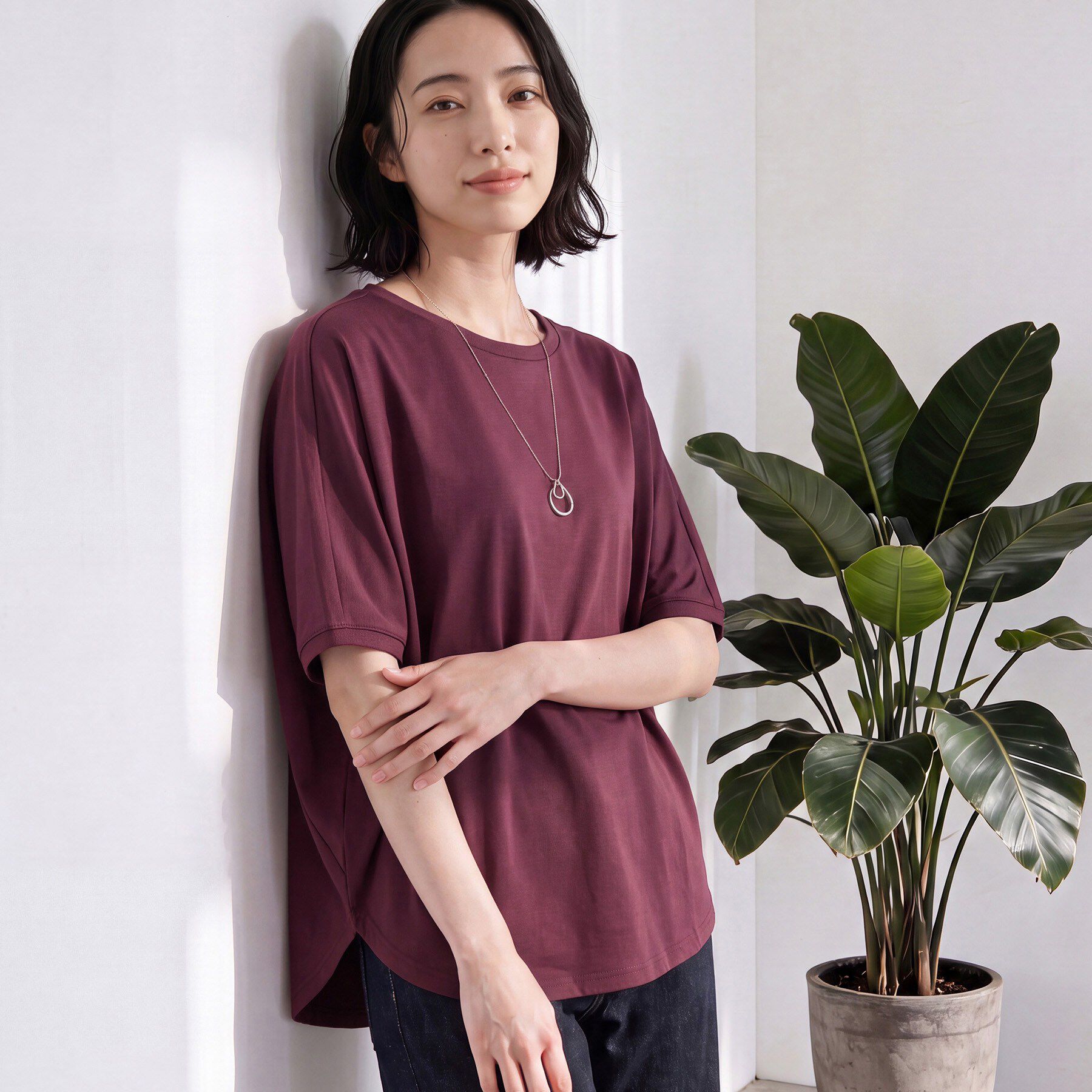 Dessin「【汗シミ防止/UVカット】ドルマンスリーブ プルオーバー」|Tシャツ・カットソー|