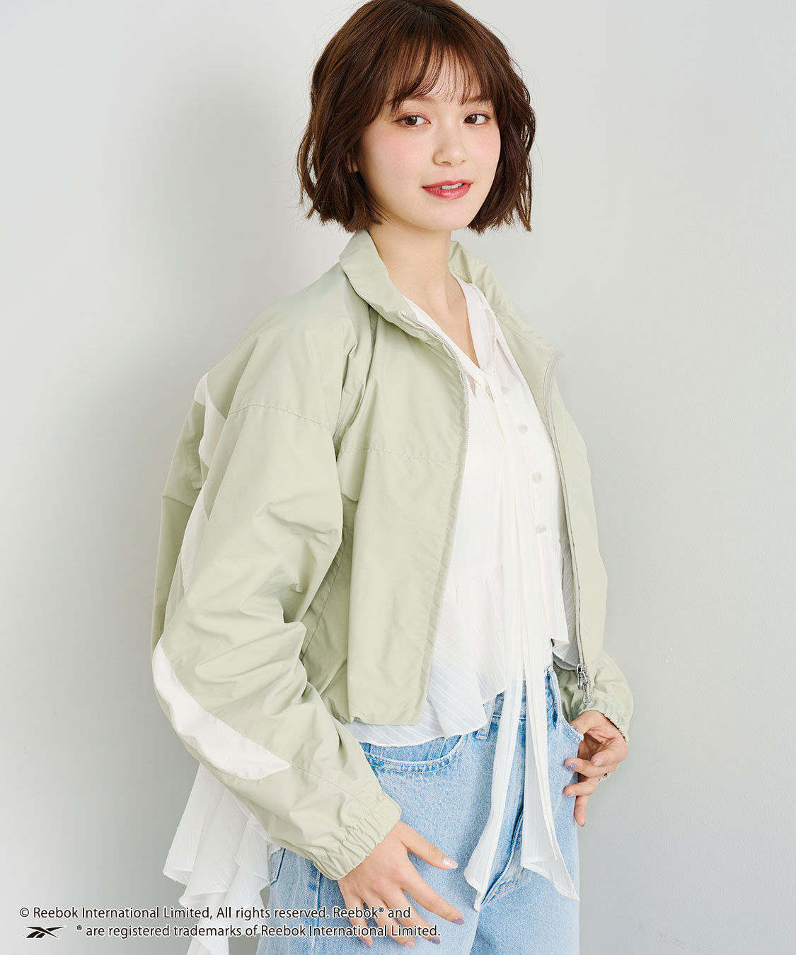 COCO DEAL「《COCO DEAL/Reebok》クロップド丈バルーンブルゾン」|ブルゾン・スタジャン|