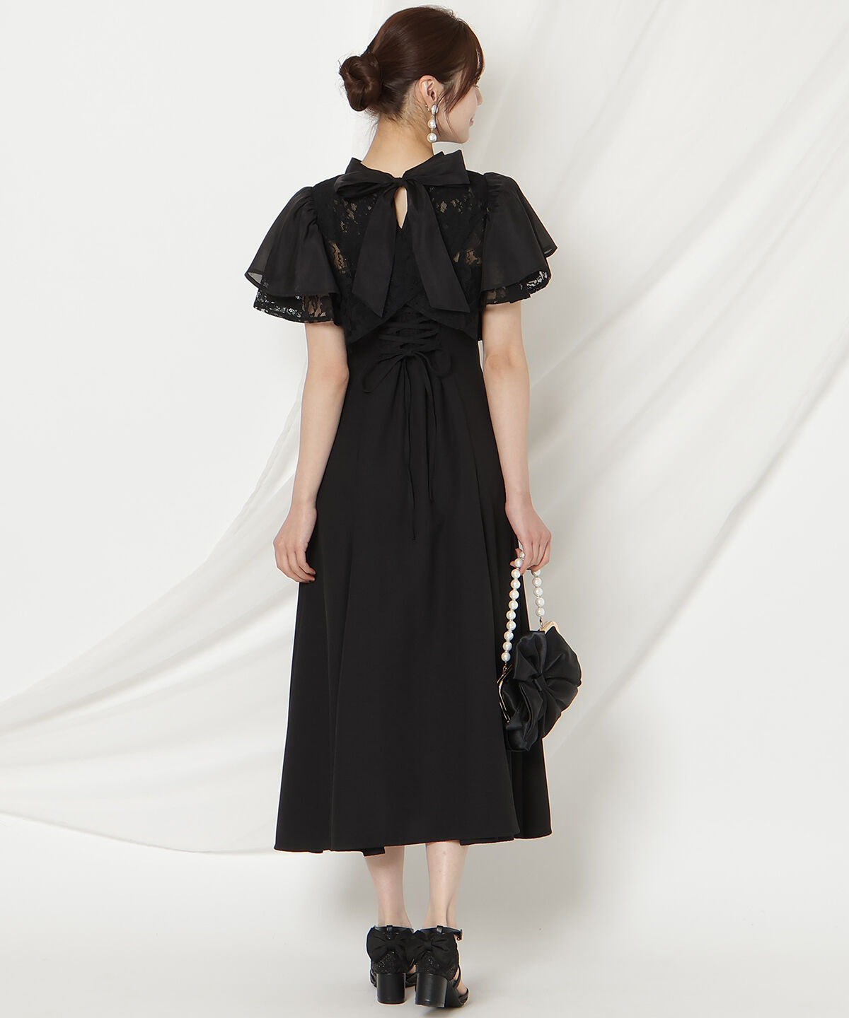 WILLSELECTION「バックリボンシフォンレースブラウス&times;フレアロングキャミワンピース」|ドレス|