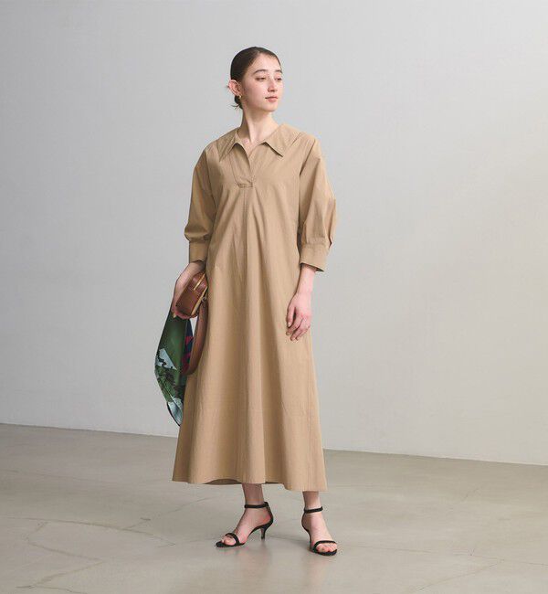 UNITED ARROWS「コットン スキッパー シャツ ワンピース ‐ウォッシャブル‐」|ワンピース|BEIGE