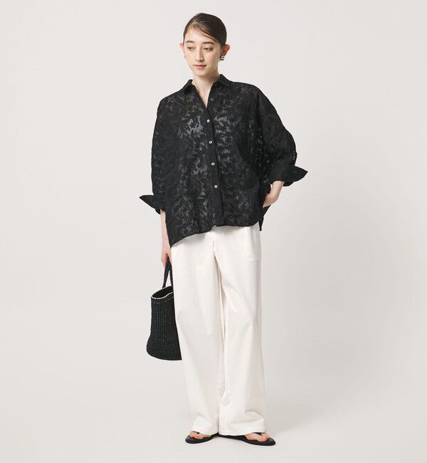 UNITED ARROWS「バック ギャザー リボンデザイン パンツ」|チノ|