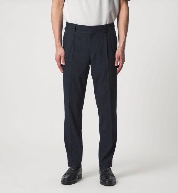 UNITED ARROWS「DotAir ドットエア サイドシャーリング 1プリーツ パンツ UA COZY ウォッシャブル ストレッチ 防しわ」|チノ|