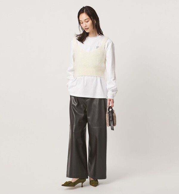 UNITED ARROWS「レザーライク ワイドパンツ‐ウォッシャブル‐」|その他|