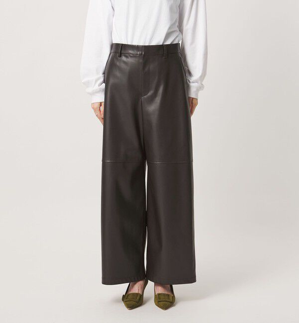 UNITED ARROWS「レザーライク ワイドパンツ‐ウォッシャブル‐」|その他|