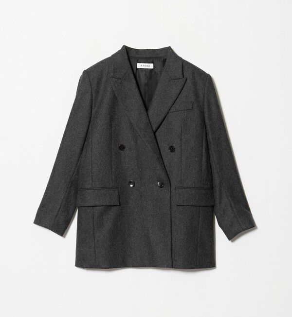 UNITED ARROWS「＜SACRA＞フラノ ダブル ジャケット」|テーラードジャケット|DK.GRAY