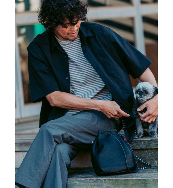 UNITED ARROWS green label relaxing「WONDER CLOTH ジャストルーズ レギュラーカラー 半袖 シャツ -ストレッチ・接触冷感・吸水速乾-」|シャツ・ブラウス|BLACK