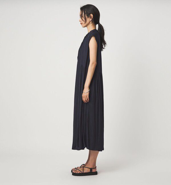 UNITED ARROWS green label relaxing「サテン ギャザー フレンチスリーブ ワンピース」|ワンピース|