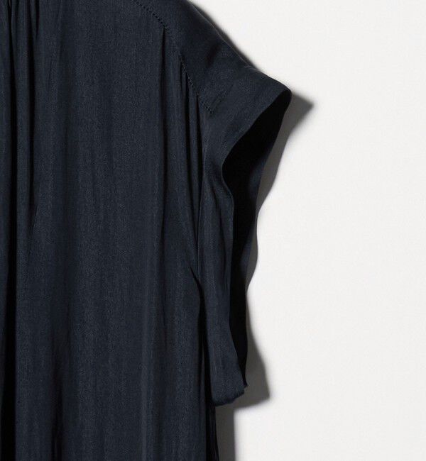 UNITED ARROWS green label relaxing「サテン ギャザー フレンチスリーブ ワンピース」|ワンピース|