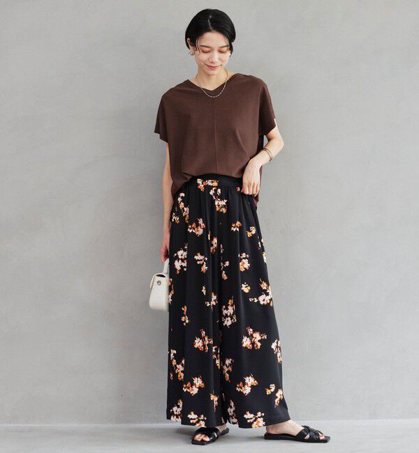 UNITED ARROWS green label relaxing「［size SHORTあり］フラワー フレア ワイドパンツ マシンウォッシャブル・接触冷感」|その他|
