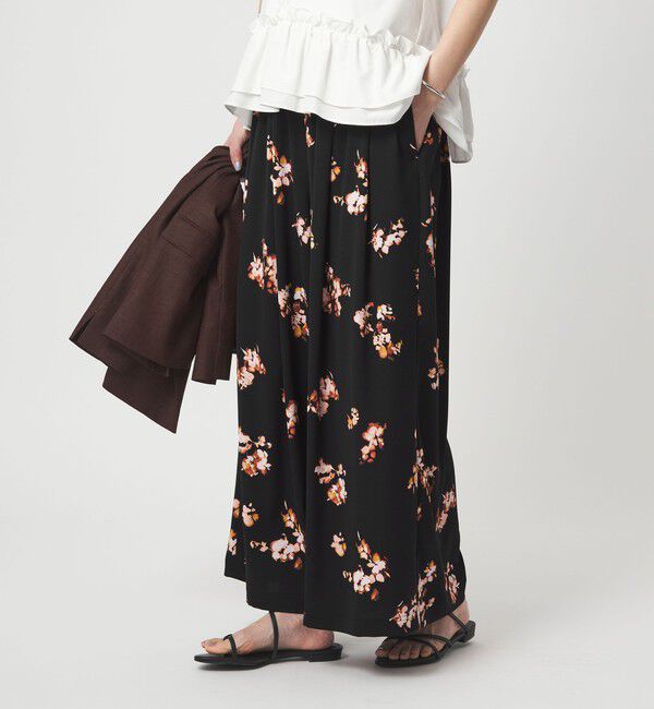 UNITED ARROWS green label relaxing「［size SHORTあり］フラワー フレア ワイドパンツ マシンウォッシャブル・接触冷感」|その他|
