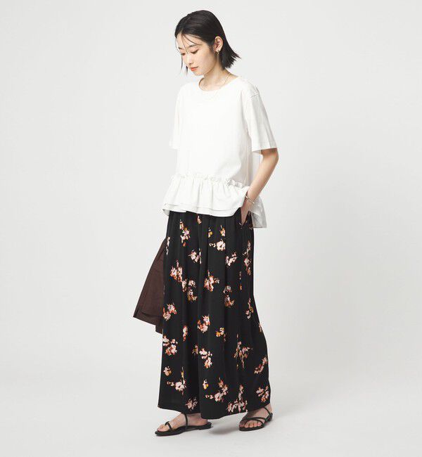 UNITED ARROWS green label relaxing「［size SHORTあり］フラワー フレア ワイドパンツ マシンウォッシャブル・接触冷感」|その他|