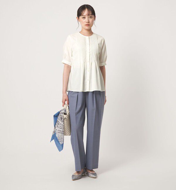 UNITED ARROWS green label relaxing「ピンタック 5分袖 ブラウス」|シャツ・ブラウス|