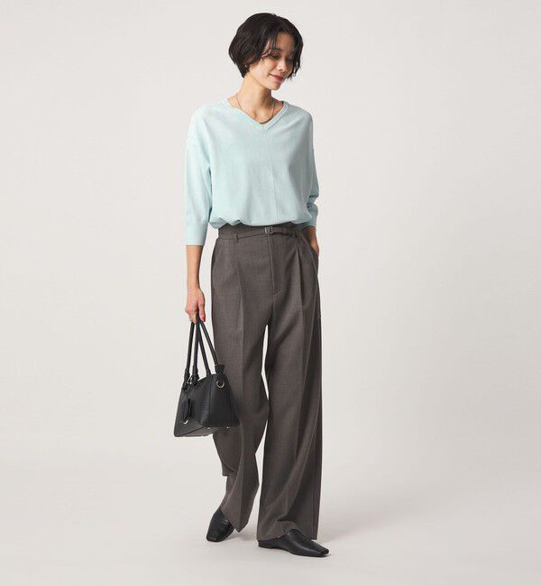 UNITED ARROWS green label relaxing「Vネック ドルマン プルオーバー ニット ウォッシャブル 接触冷感 UVカット」|ニット・セーター|