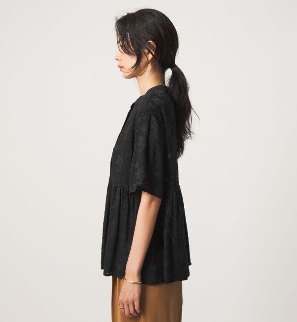 UNITED ARROWS green label relaxing「カット ジャガード 5分袖 ブラウス」|シャツ・ブラウス|