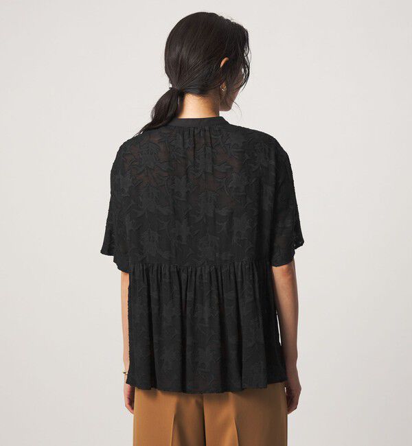 UNITED ARROWS green label relaxing「カット ジャガード 5分袖 ブラウス」|シャツ・ブラウス|